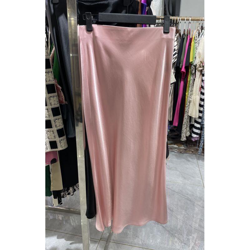 

Юбка-социалитка из высококачественного триацетата однотонная с боковым разрезом Pink(Side Split) XL(Waist can wear to 81cm)