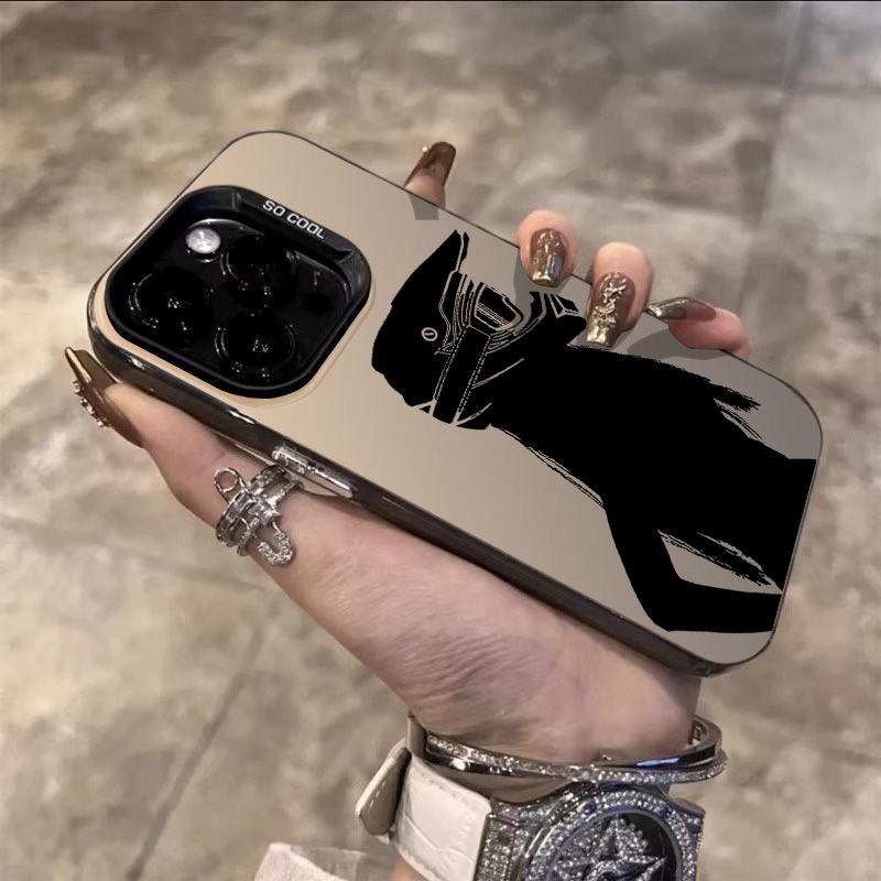 Fashion Motorcycle Helmet Girl Silver IMD Phone Case For IPhone 11 12 13 14 15 16 17 Air Pro Max Plus 16 17 E Shockproof Cover