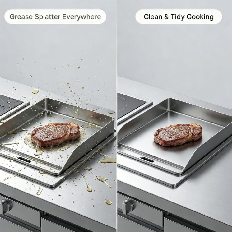 Stainless Steel Cooking Lid With Heatproof Wooden Handle Heat Resistant Basting Cover For Home And Restaurant Use