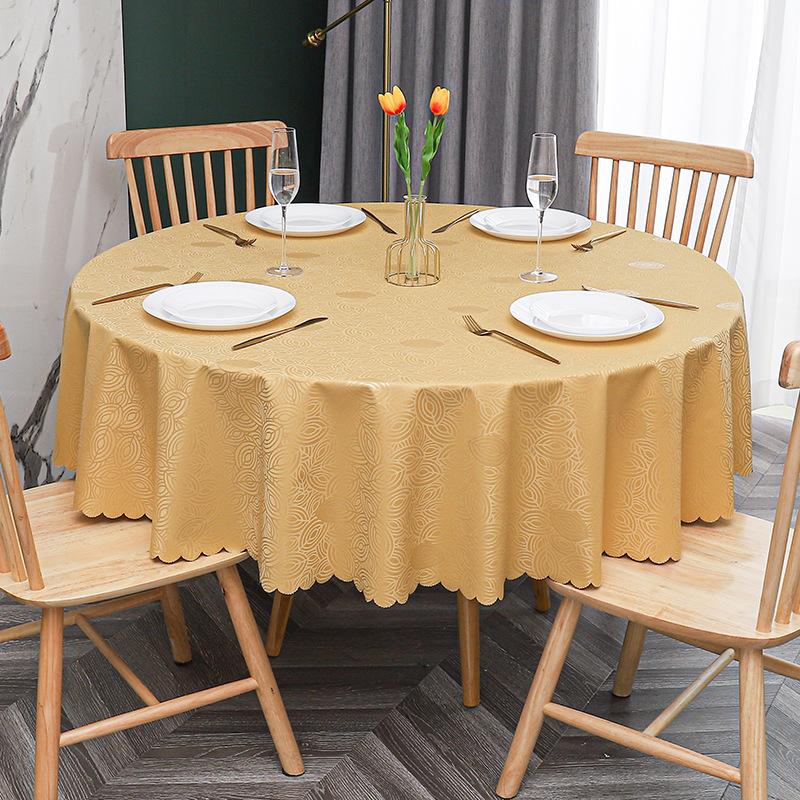 European Waterproof Tablecloth Fabric Oil-Proof And Anti-Scalding Leave-In Tablecloth Hotel Household Round Round Table Dining Table Cloth Tablecloth