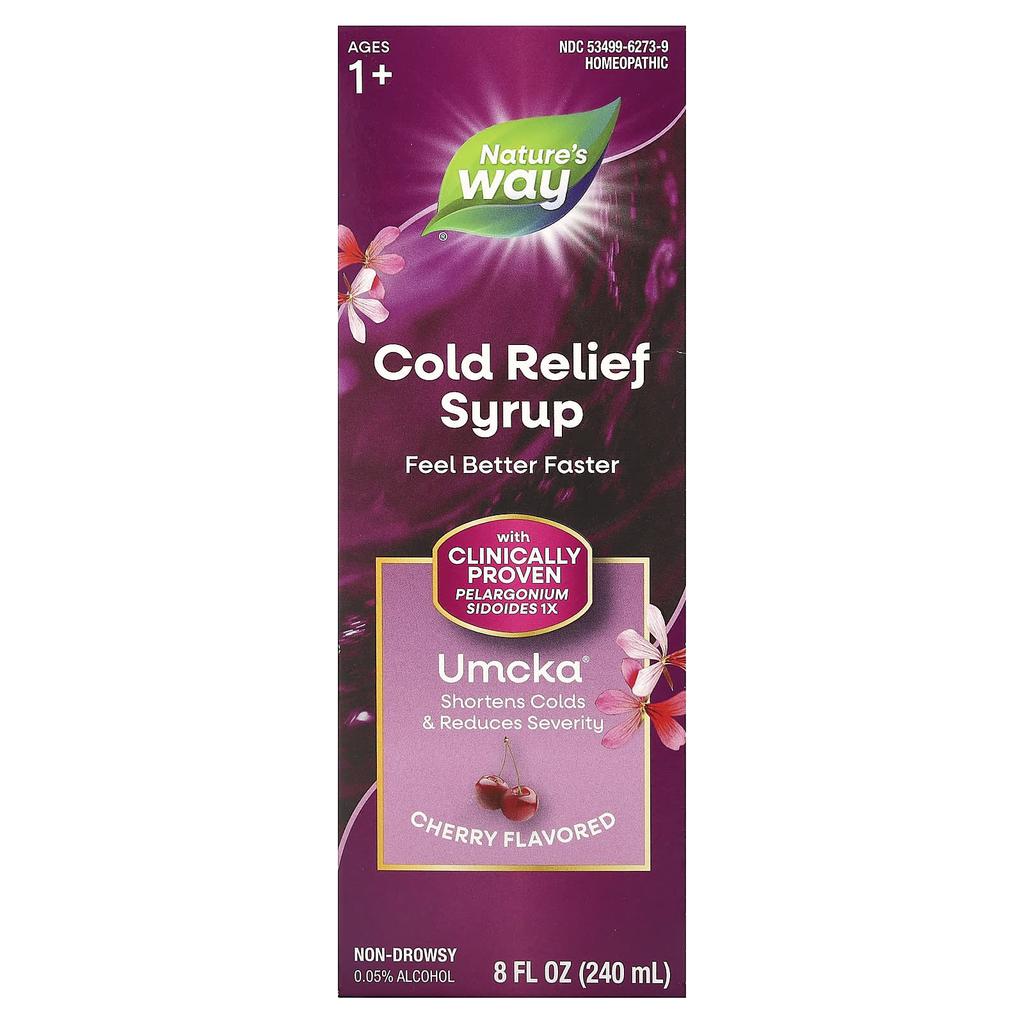 Nature's Way Cold Relief Syrup, Umcka, Cherry, 240Ml(8Fl Oz)