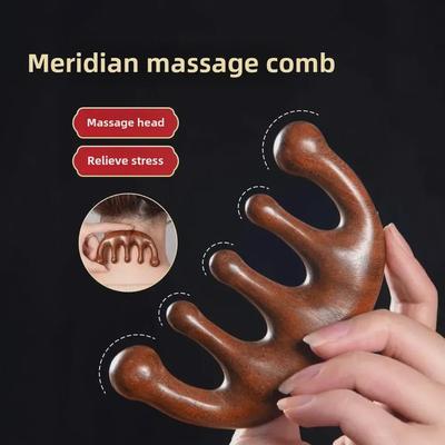Fünf-Finger-Massagekamm aus Sandelholz gegen Haarausfall und zur Linderung von Müdigkeit – für den Heimgebrauch