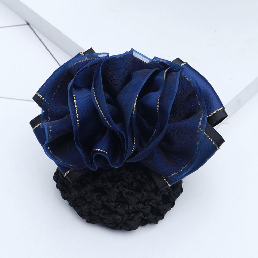 Spring Clip Ballet Hair Net Korean Style Crochet Hair Bun Cover High-End Bun Cover For Women Girls