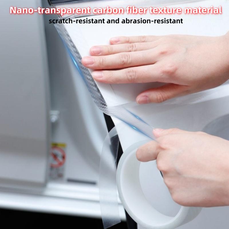 For Car Threshold Strip Carbon Fiber Pattern Bumper Anti-collision Anti-tread Sticker Universal Body Film Sticker