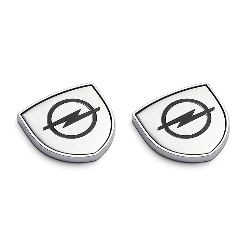 1/2Pcs Car Decoration Metal Chrome Shield Logo Car Body Trunk Fender Stickers For Opel OPC Astra Insignia Corsa Mokka Vectra GTC