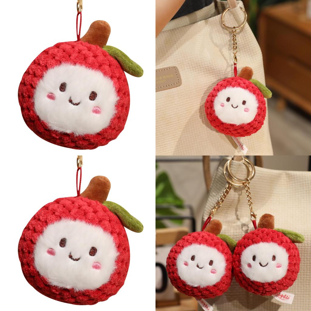 Lychee Fruit Plush Keychain With Pp Cotton Filling For Kids And Bags