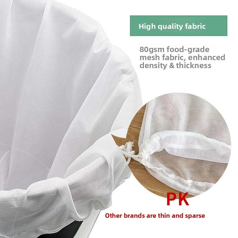 Nylon Straining Bag Fine Mesh Food Strainer Filter Bags for Nut Milk Wine Cider Apple Grape Green Juice Cold Brew Home Brewing