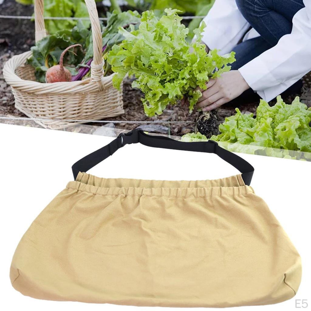 Canvas Harvesting Apron Work Adjustable Storage Pockets Pouch Washable Bag Picking for Collecting