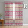 Purple Round Flowers Tulle Curtain For Living Room Bedroom Modern Sheer Curtains Decorative Window Treatment