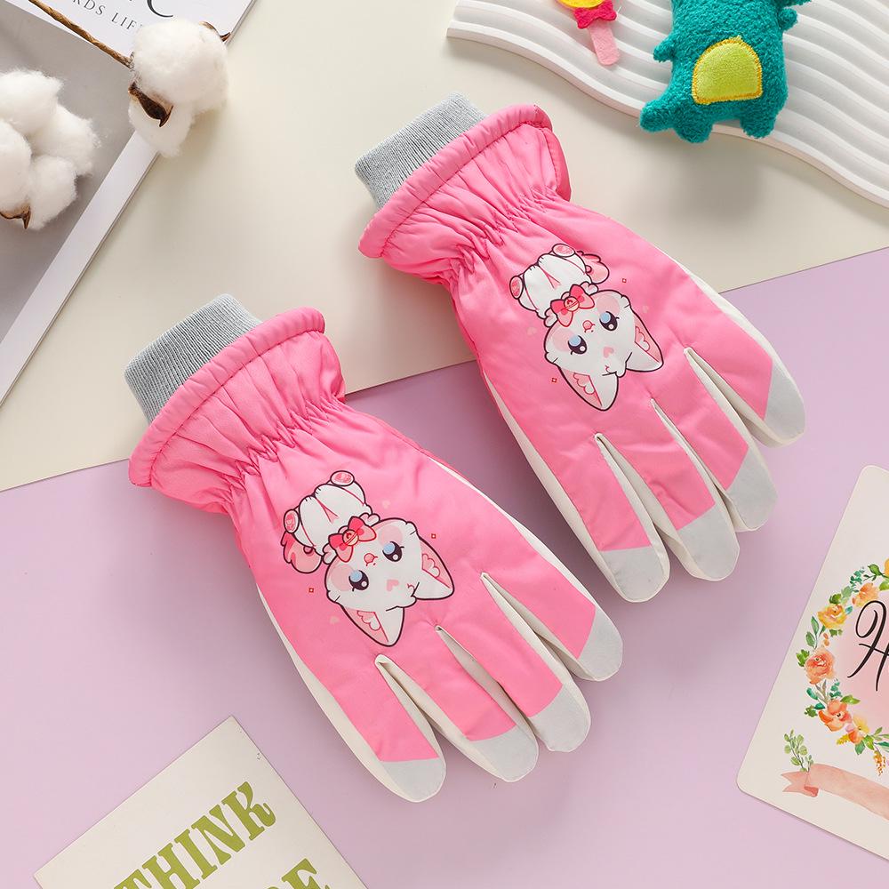 Windproof Children's Winter Ski & Cycling Gloves - Water-Repellent, Fleece-Lined, Cold-Resistant for Boys & Girls