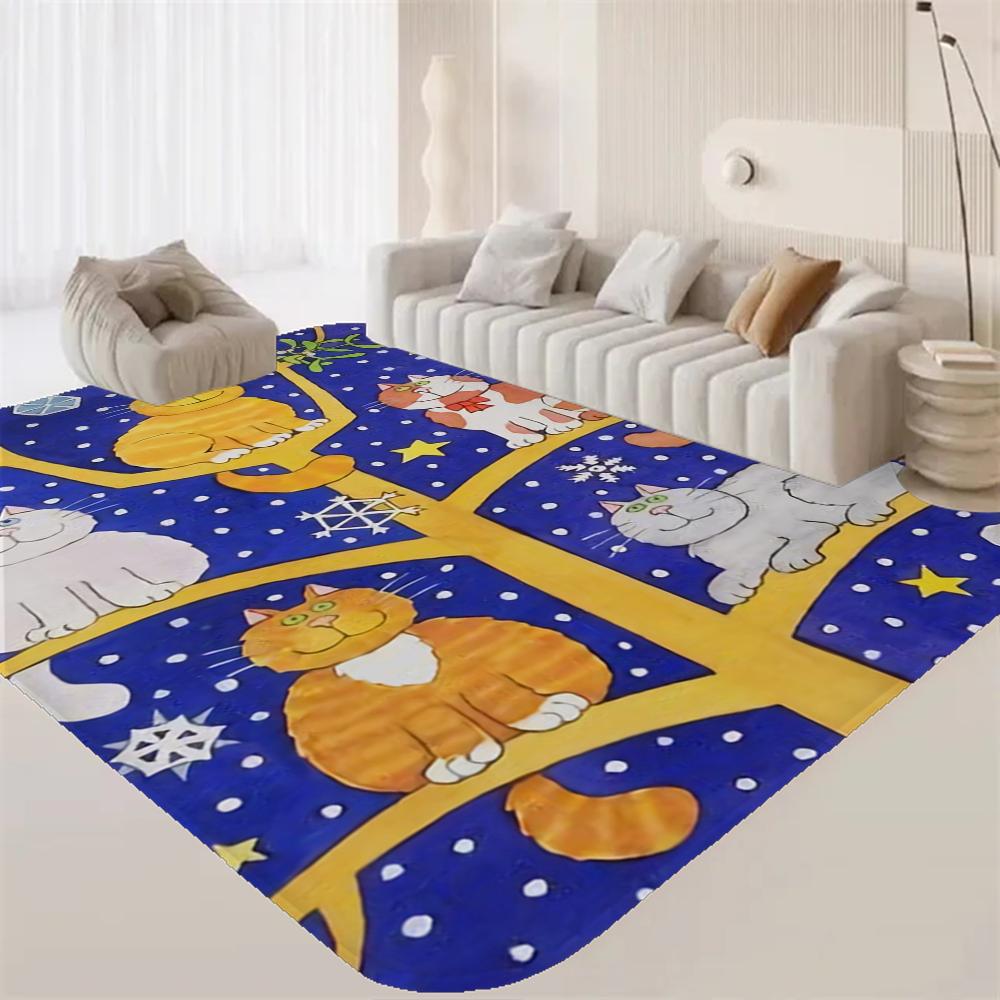 Cartoon cat pattern Floor Mat Rectangle Anti-slip Home Soft Badmat Front Door Indoor Outdoor Mat Welcome Doormat