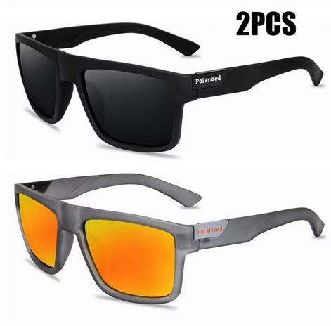 

Quality 2PCS Luxury Sunglasses Stylish Square Male Sun Glasses Classic Driving Fishing Glasses Sport Shades UV