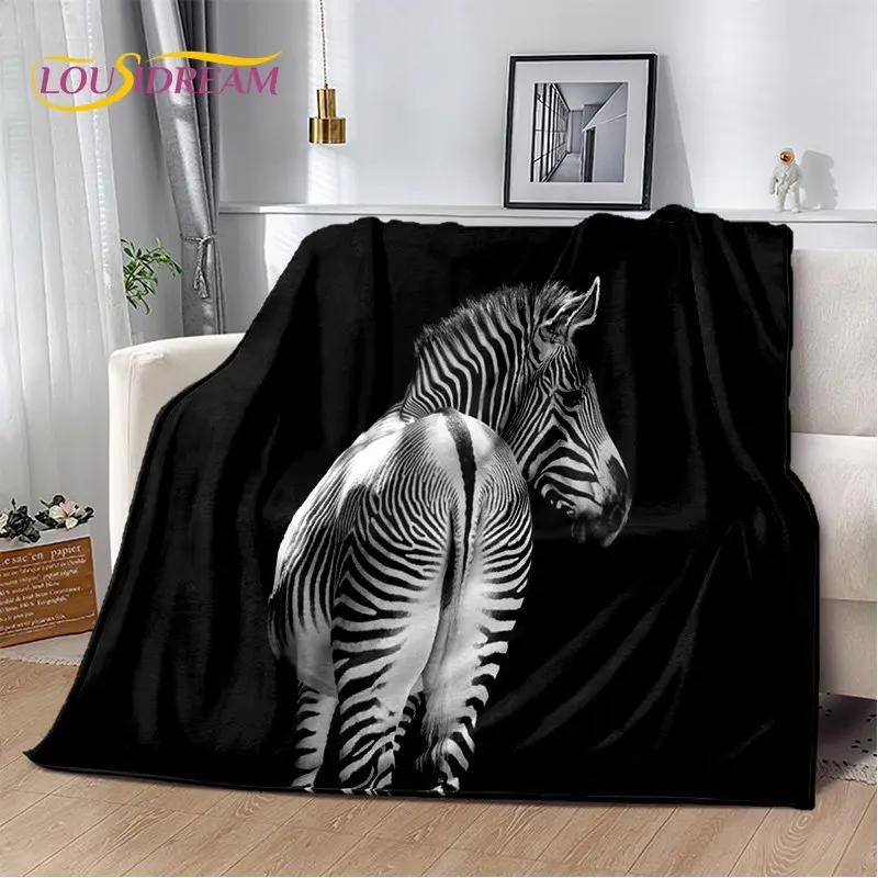 Wildtier Zebra Weiche Plüschdecke, Flanelldecke Überwurfdecke für Wohnzimmer Schlafzimmer Bett Sofa Picknick Abdeckung Bettdecke Kinder