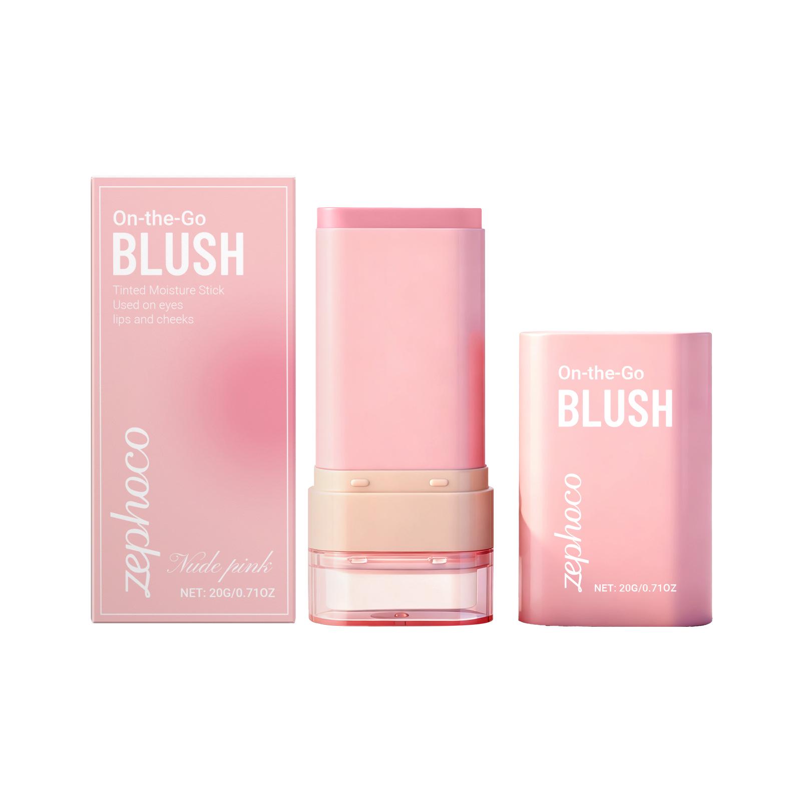 Двусторонний стик-румяна Zephoco в оттенке Nude Pink - Идеально подходит для повседневного макияжа и свиданий