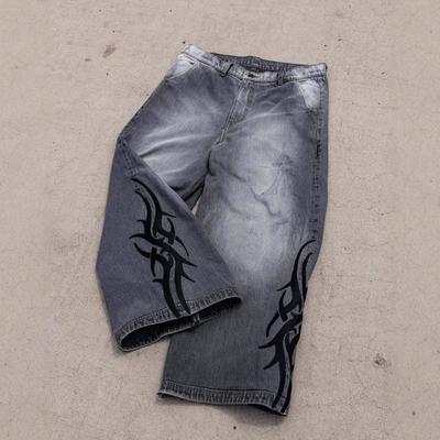 Unisex Streetwear Goth Vintage Y2k Hosen Mode Hip Hop Jeans Herren Damen Street Weite Hosen Locker Amerikanische Lässige Jeans