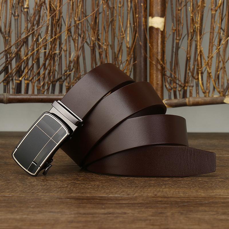 

Italian Vegetable Tanned First Layer Cowhide Men S Belt Genuine Leather Automatic Buckle Belt Men S Youth Business Casual Belt 125cm