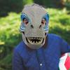 Dino Mask with Moving Jaw, Eye-catching Latex Dinosaur Dress Up Mask, Halloween Dinosaur Party Masquerade Mask