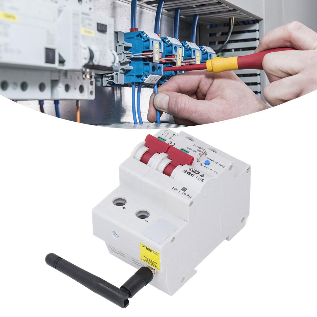 Smart Circuit Breaker 100A WiFi App Remote Control Voltage Regulator with   Lock Voice Controllable 2P  10‑100V