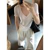 Summer slim and thin waist T-shirt pure lust Spice Girl sexy fashion versatile niche chic ins top