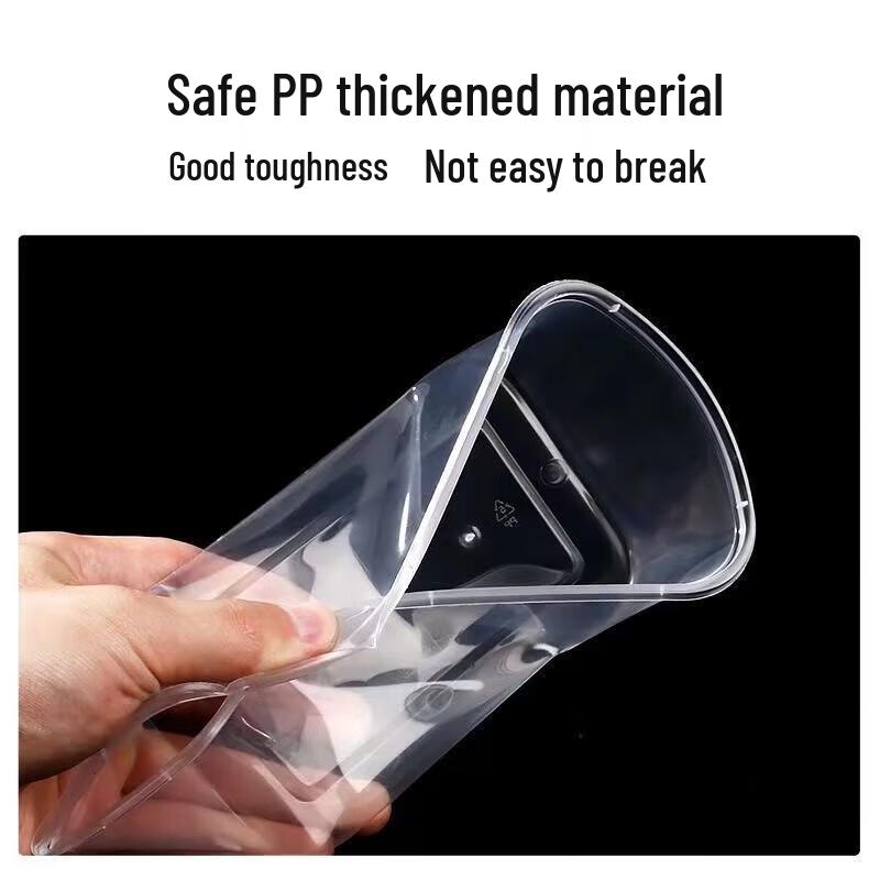 Disposable Plastic Round Lunch Box with Lid (750ml, 50-Pack)