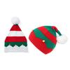 Plush Pom Christmas Santa Hats Striped Holiday Hat for Christmas Party Supplies Christmas Party Decoration