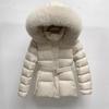 Foreign style waist and thin down jacket women's medium and long small down thickened warm butt cover belt jacket winter