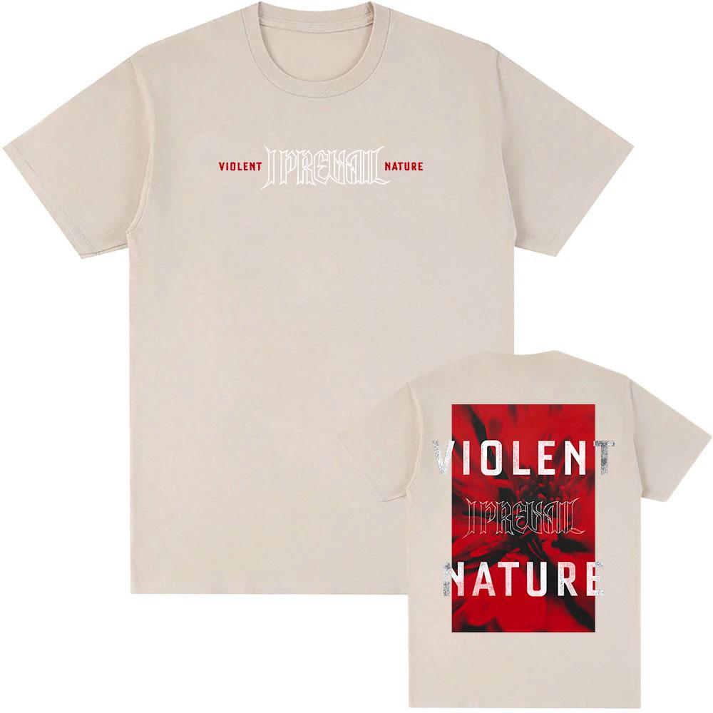 VIOLENT NATURE Kaktusový květ Tričko I Prevail Punková kapela Potisk Trička Unisex Streetwear Hip Hop Bavlna Krátký rukáv Tričko