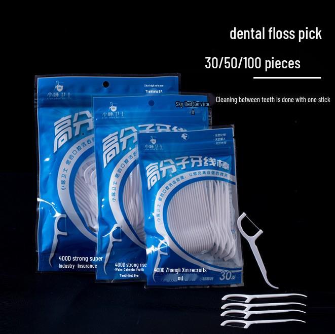 

Q Полимерная Ультратонкая Зубная Нить и Межзубная Щетка-Палочка 30 Pieces Pack