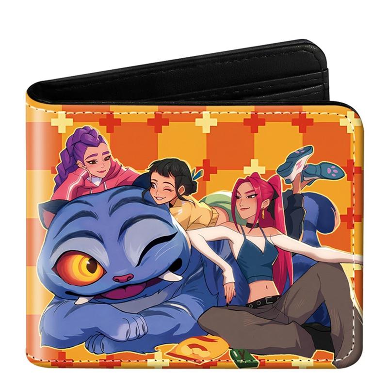 Demon Hunter Pu Anime Cartoon Print Short Wallet Rumi Mira Zoey Saja Storage Bag Birthday Gift
