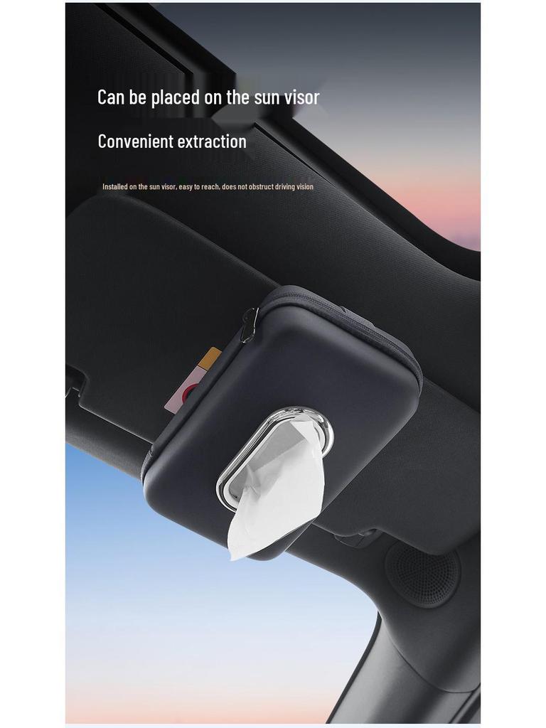 Car-Mounted Armrest Tissue Box - Hanging Design for High-End Car Interiors