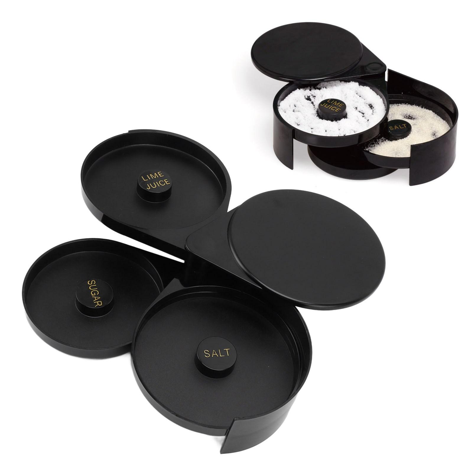 

3-х уровневый барный стеклянный ободок для пищевых продуктов профессиональный сахарный солевой ободок барменский инструмент для домашних баров отелей ресторанов чёрный