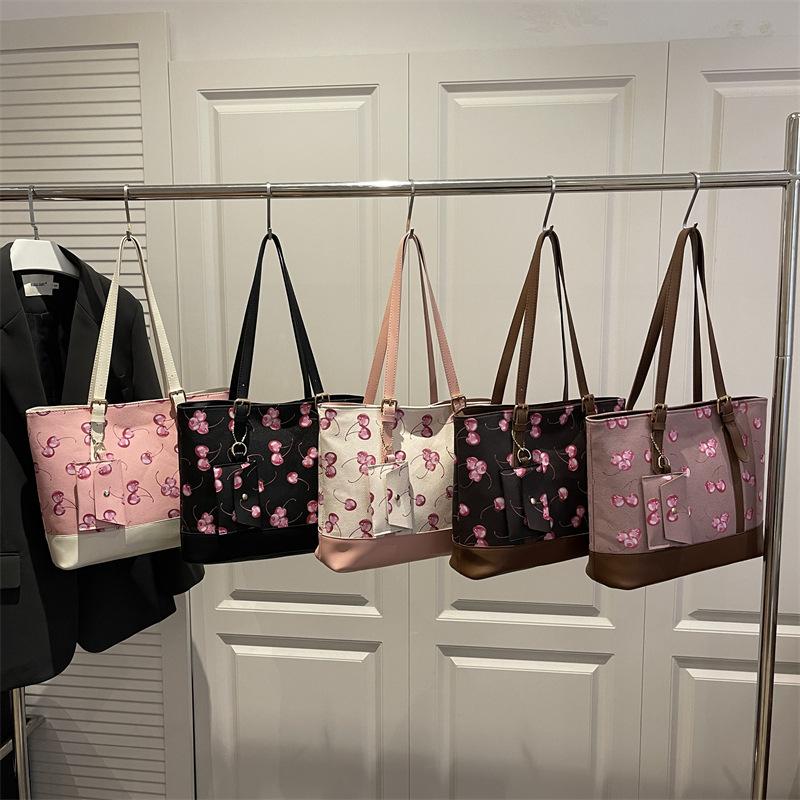 European and American fashion three-piece women's bag new simple and versatile travel one-shoulder crossbody handbag lightweight tote bag