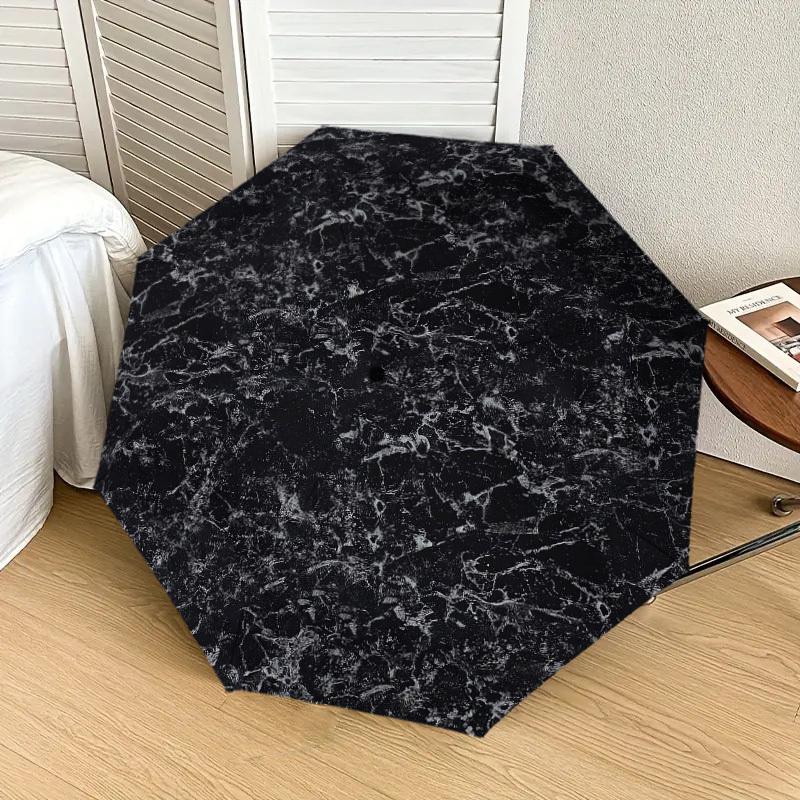 1pc Marble texture Pattern Umbrella Design Automatic Opening and Closing Umbrella, High-quality Travel Umbrella, Lightweight and Portable, -1002111