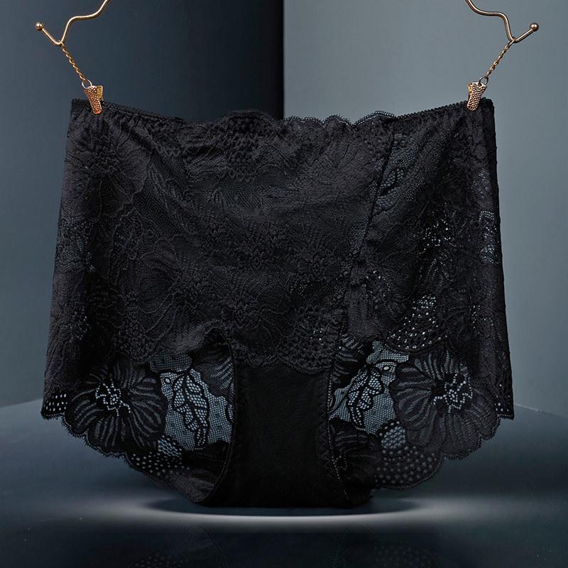 Yu Mei 319 Women's Plus Size High Waist Lace Trim Cutout Panties