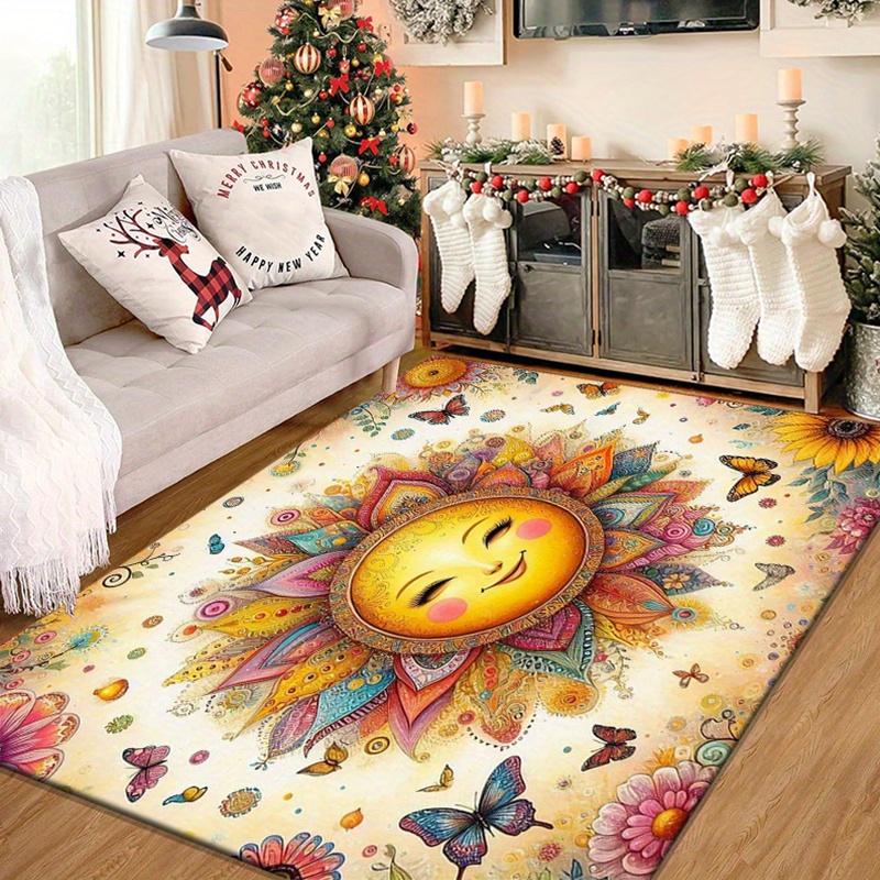 

Smiling Sunflower Rug for Bright Living Spaces Floral Area Rugs | Happy Home Decor Ideas Anti slip carpet can be machine washed 50x80cm