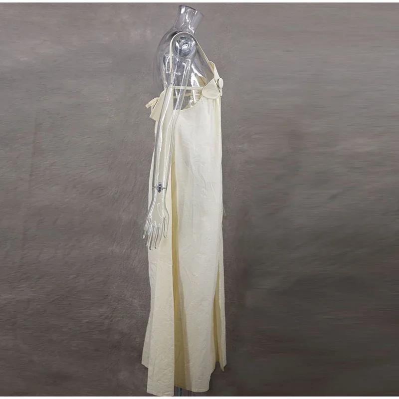 Женское длинное платье с цветочным принтом и глубоким V-образным вырезом — фото 6