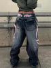 Jaded London American Retro Print Wide-Leg Denim Pants