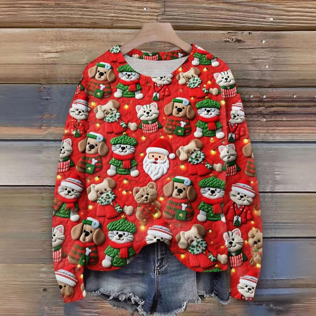 Women'S Christmas Sweater Cute Fun Christmas Sweater Fall And Winter Long Sleeve Knitted Sweater