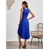 IHUASU Summer Women's Summer Fashion Sleeveless Solid Color A-line Crepe Mid-dress