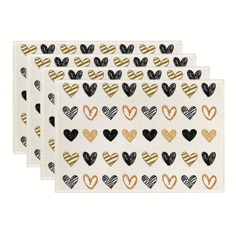 

4/6pcs Heart-Shaped Placemats for Valentine S Day, Featuring a Easy Heart Design, Perfect for Romantic Decor, Ideal for Both Ind 30x45cm-4PC