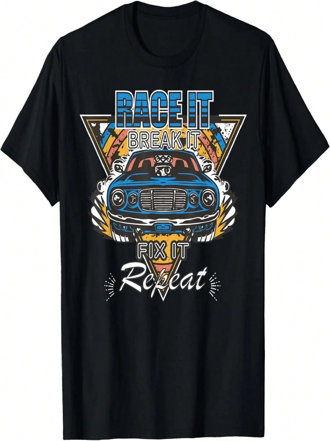 unisex Race It Break It Fix It Repeat Racing Retro Car T-Shirt S разноцветный