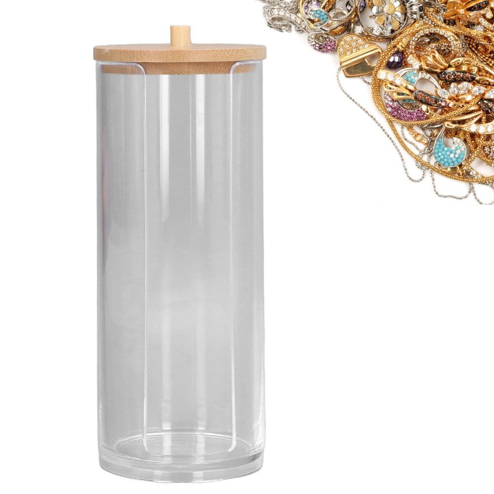 Transparent Cotton Pad Dispenser Decorative Cosmetic Pads Container Cotton Rounds Holder  Bathroom