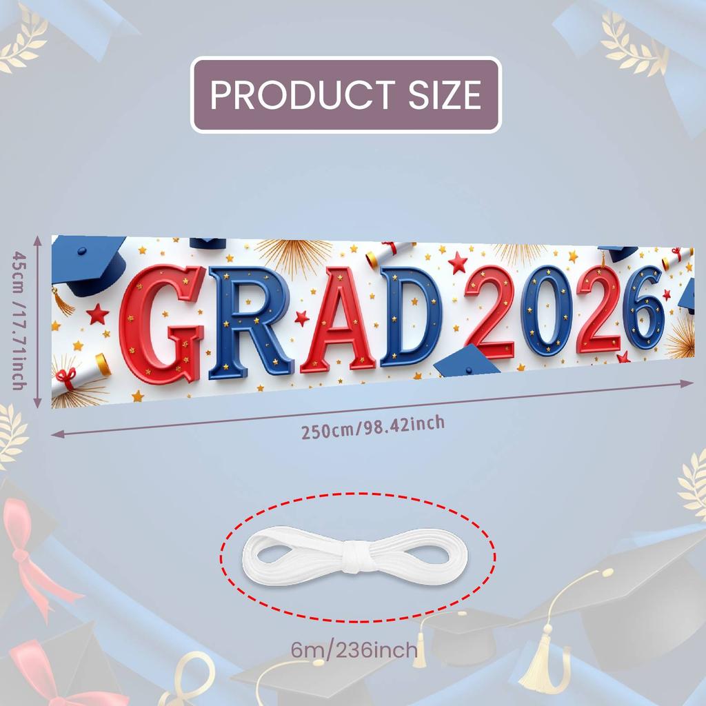 Grad Event Banner Graduation Caps Grad Party Background Senior Grad Backdrop Red And Blue For Graduation Ceremony Graduation