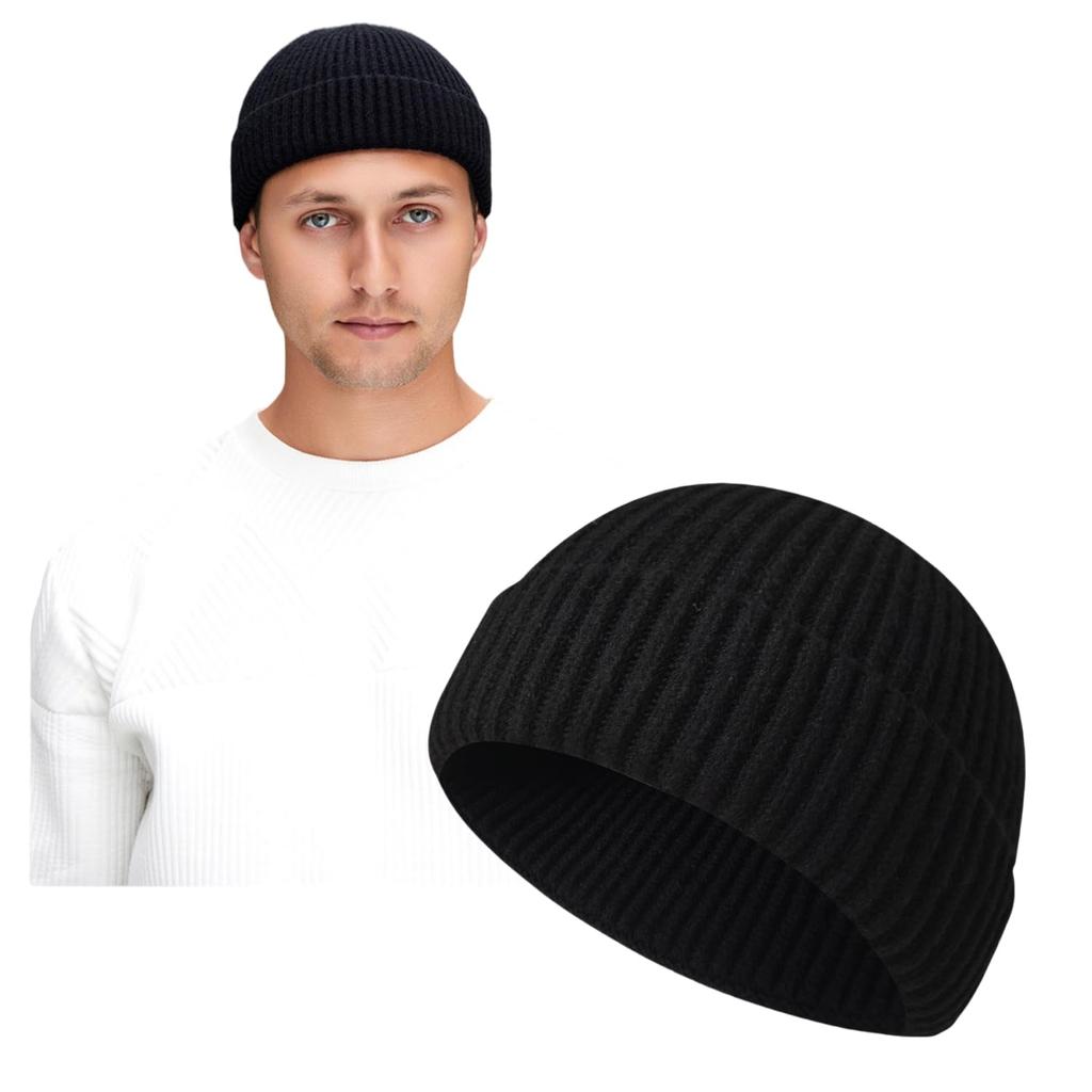 Weuiean Unisex Knit Beanie for Men and Windproof and Foldable KANZ-23 (Black) - Women,