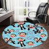 1pc Paul Frank Julius Monkey Pattern Round Carpet, Made of Polyester,Perfect for Decorating Office Chairs, Living Rooms Fplt147