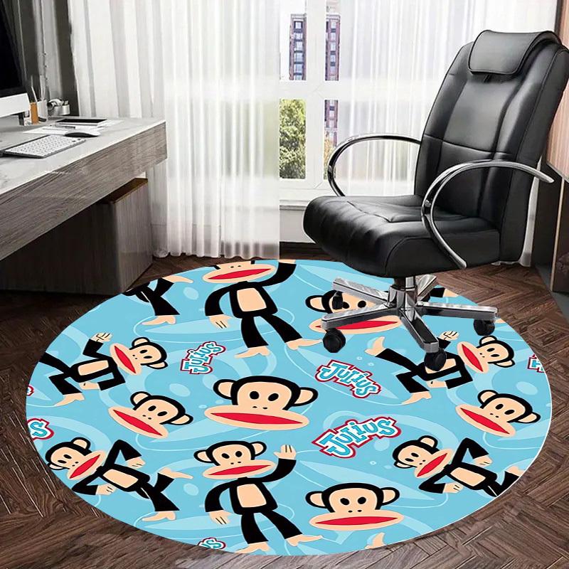 1pc Paul Frank Julius Monkey Pattern Round Carpet, Made of Polyester,Perfect for Decorating Office Chairs, Living Rooms Fplt147