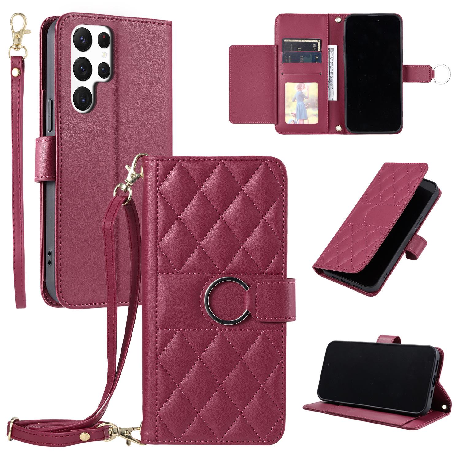 

PU Leather Flip Wallet Case For Samsung Galaxy S25 Ultra S24 S23 S22 S21 Ultra S20 FE S10 Plus Stand Cards Strap Protect Cover For Galaxy S24 Plus