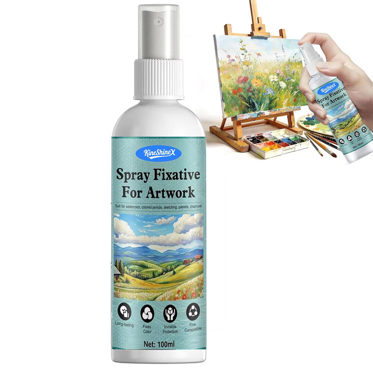 Fixative Spray for Pencil Drawings,Workable Fixative Spray for Art,Long-Lasting Invisible Protection,Suit for Watercolor Colored