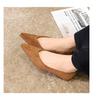 Korean Style Women's Wedge Heel Suede Pointed Toe Shoes - Comfortable & Versatile