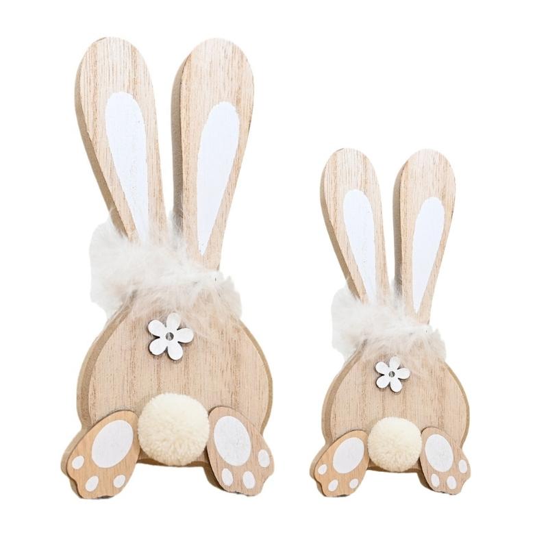 

2PCS Easters Table Centerpieces Wood Ornament Holiday Party Supplies Reusable Table Sign for Holiday and Office Setting 1